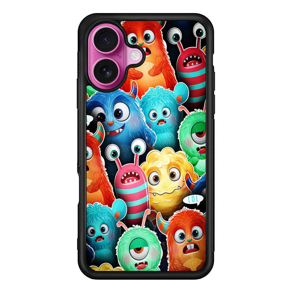 Cute Monsters Aesthetic iPhone 17 Case | Slim Protective Rubber Phone Cover