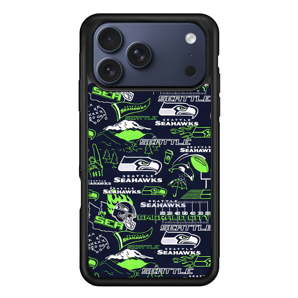 Seattle Seahawks Pattern iPhone 17 Pro Max Case | Slim Protective Cover for iPhone 17 Pro Max