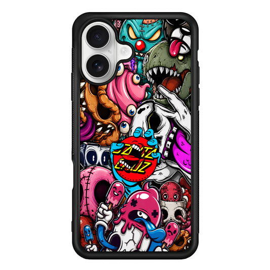 Santa Cruz Skateboard Nightmare iPhone 16 Plus Case | Slim Rubber Case for iPhone 16 Plus