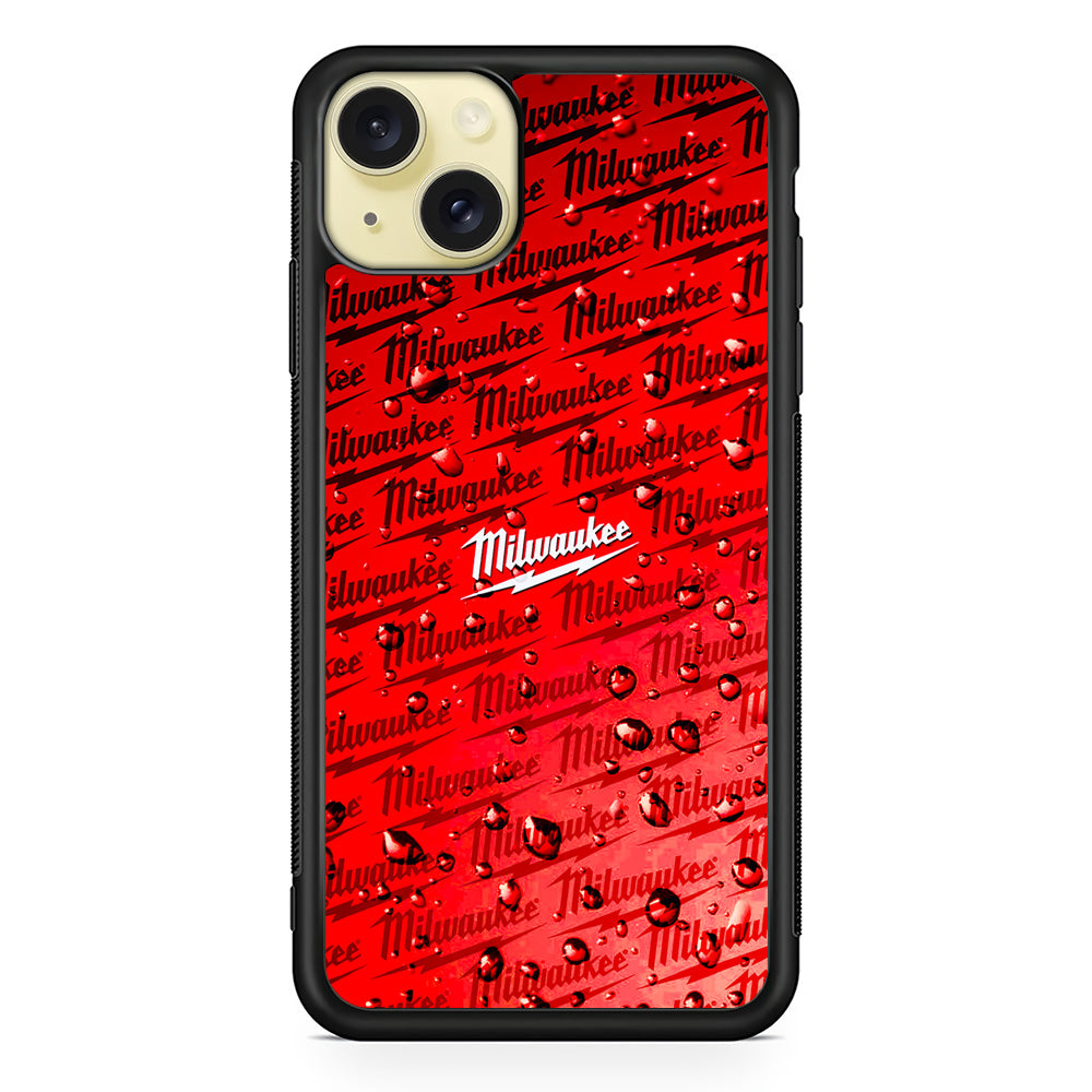 Milwaukee Tool Water Droplet iPhone 15 Plus Case | Slim Rubber Case for iPhone 15 Plus