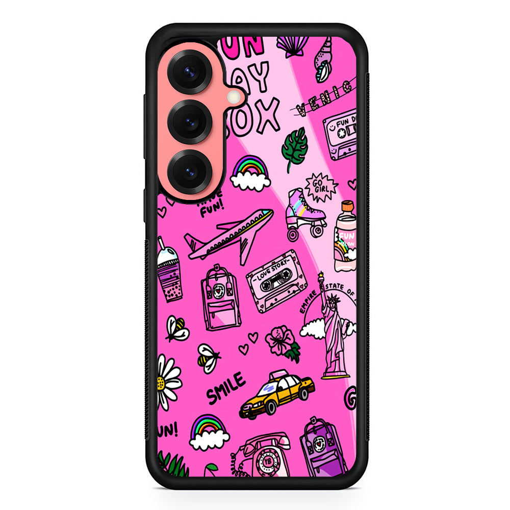 Pink Cute Girly Pattern Samsung Galaxy S25 Case | Protective Case for Samsung Galaxy S25