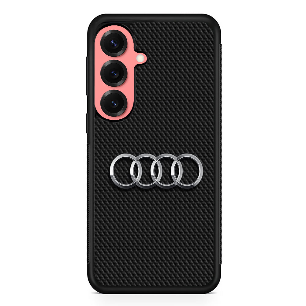 Audi Metal Against a Dark Carbon Samsung Galaxy S25 Case | Slim Rubber Case for Samsung Galaxy S25