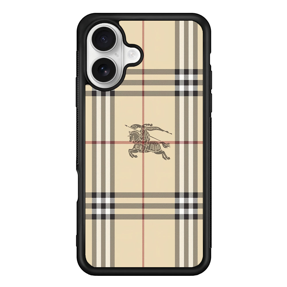 Burberry Latte Cream iPhone 16 Plus Case | Slim Rubber Case for iPhone 16 Plus