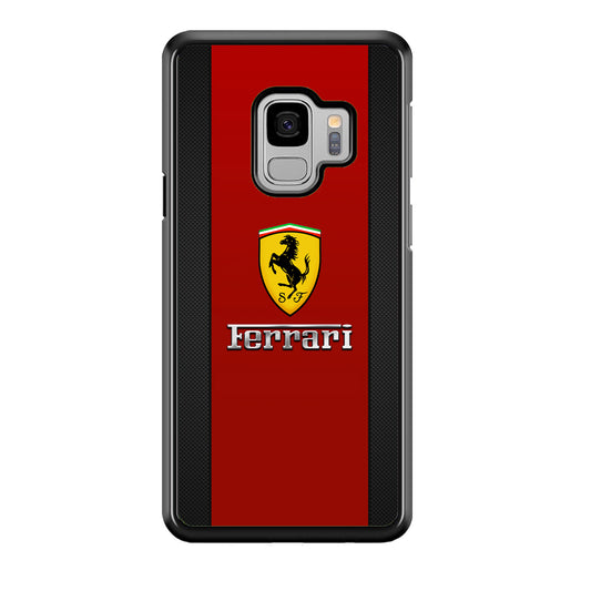 Ferrari Luxury Car Stripe Logo Samsung Galaxy S9 Case | Slim Rubber Case for Samsung Galaxy S9