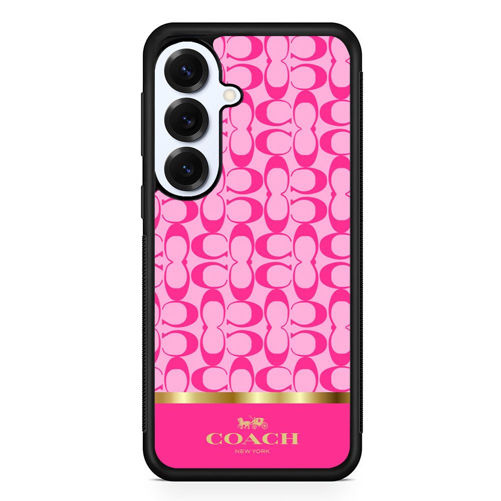 Coach Pink Pattern Samsung Galaxy S25 Plus Case | Slim Rubber Case for Samsung Galaxy S25 Plus