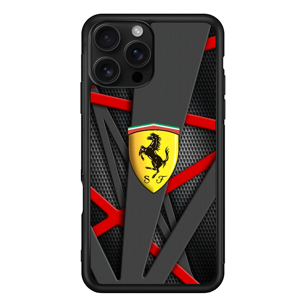 Ferrari Bold Red and Black iPhone 16 Pro Case - Stylish Protective Cover for iPhone 16 Pro