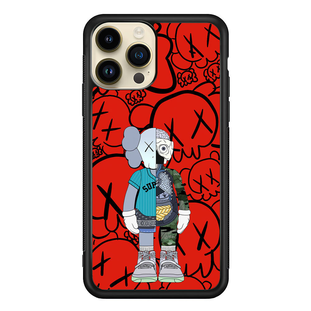 Kaws Graffiti Red iPhone 14 Pro Case | Slim Rubber Case for iPhone 14 Pro