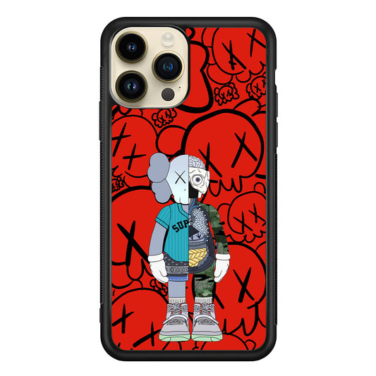 Kaws Graffiti Red iPhone 14 Pro Case | Slim Rubber Case for iPhone 14 Pro