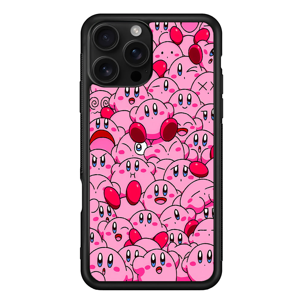 Cute Kirby Pink Aesthetic iPhone 16 Pro Case | Durable Protective Case for iPhone 16 Pro