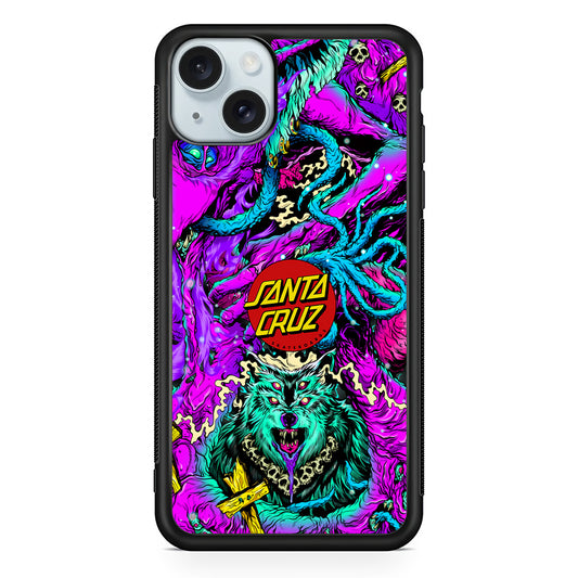 Santa Cruz Skateboard Wolf iPhone 14 Case | Slim Rubber Case for iPhone 14