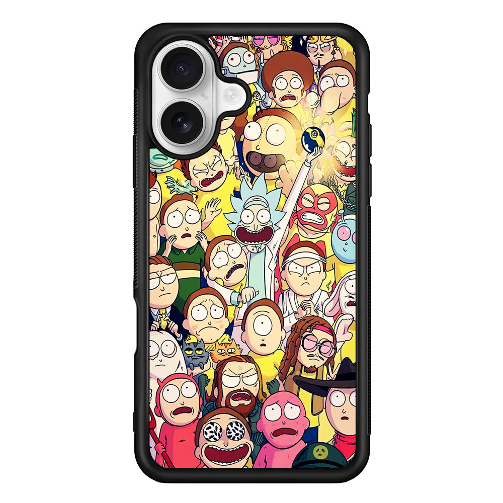 Rick and Morty Aesthetic Cartoon iPhone 16 Plus Case | Durable Protective Rubber Cover
