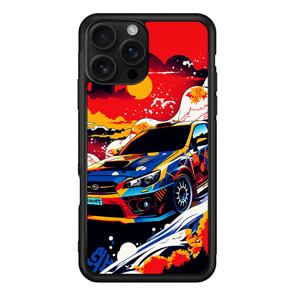 Japanese Retro Car Sunset iPhone 16 Pro Case | Durable Protective Case for iPhone 16 Pro