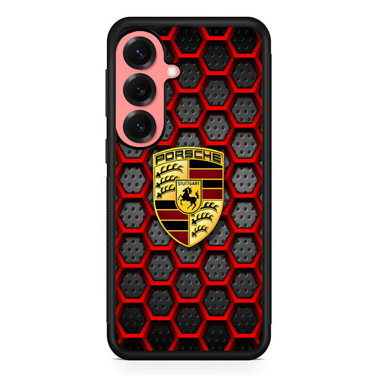 Porsche Red Hexagon Samsung Galaxy S25 Case | Slim Protective Cover for Samsung Galaxy S25