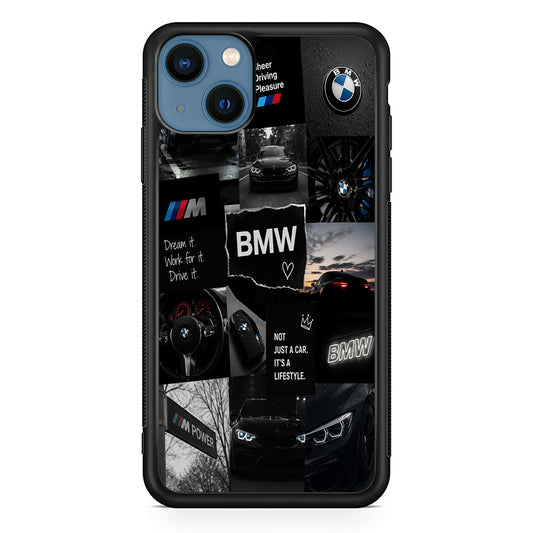 BMW M4 Cinematic Collage iPhone 13 Case | Slim Rubber Case for iPhone 13