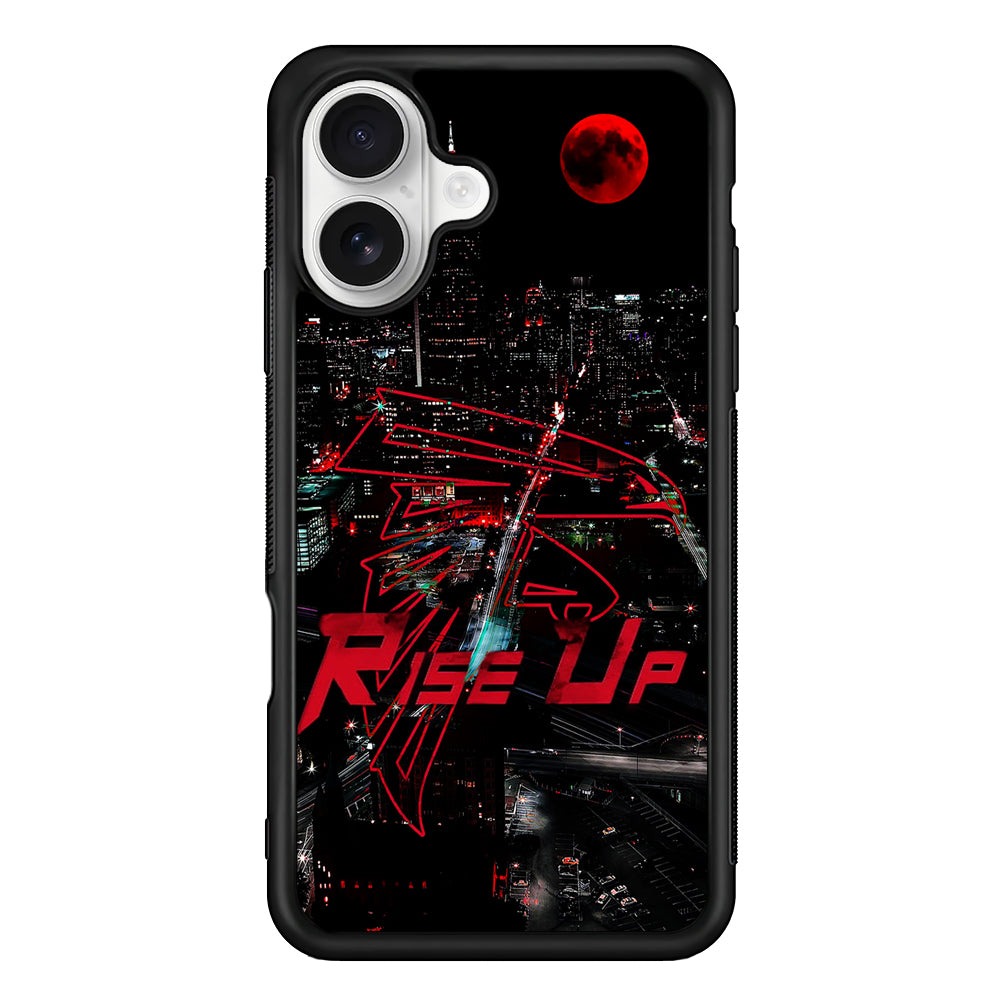 Atlanta Falcons Rise Up iPhone 16 Plus Case | Durable Protective Rubber Cover