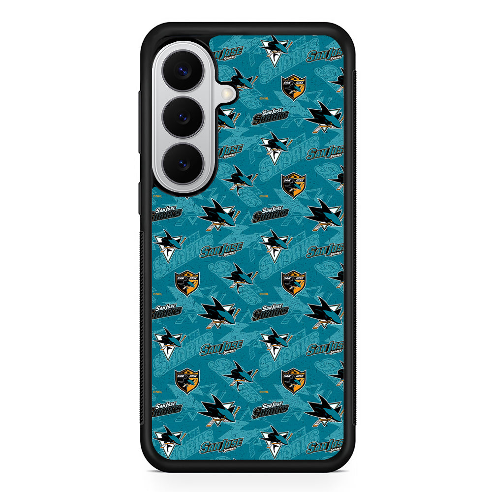 San Jose Sharks Pattern Samsung Galaxy S26 Case | Protective Rubber Cover