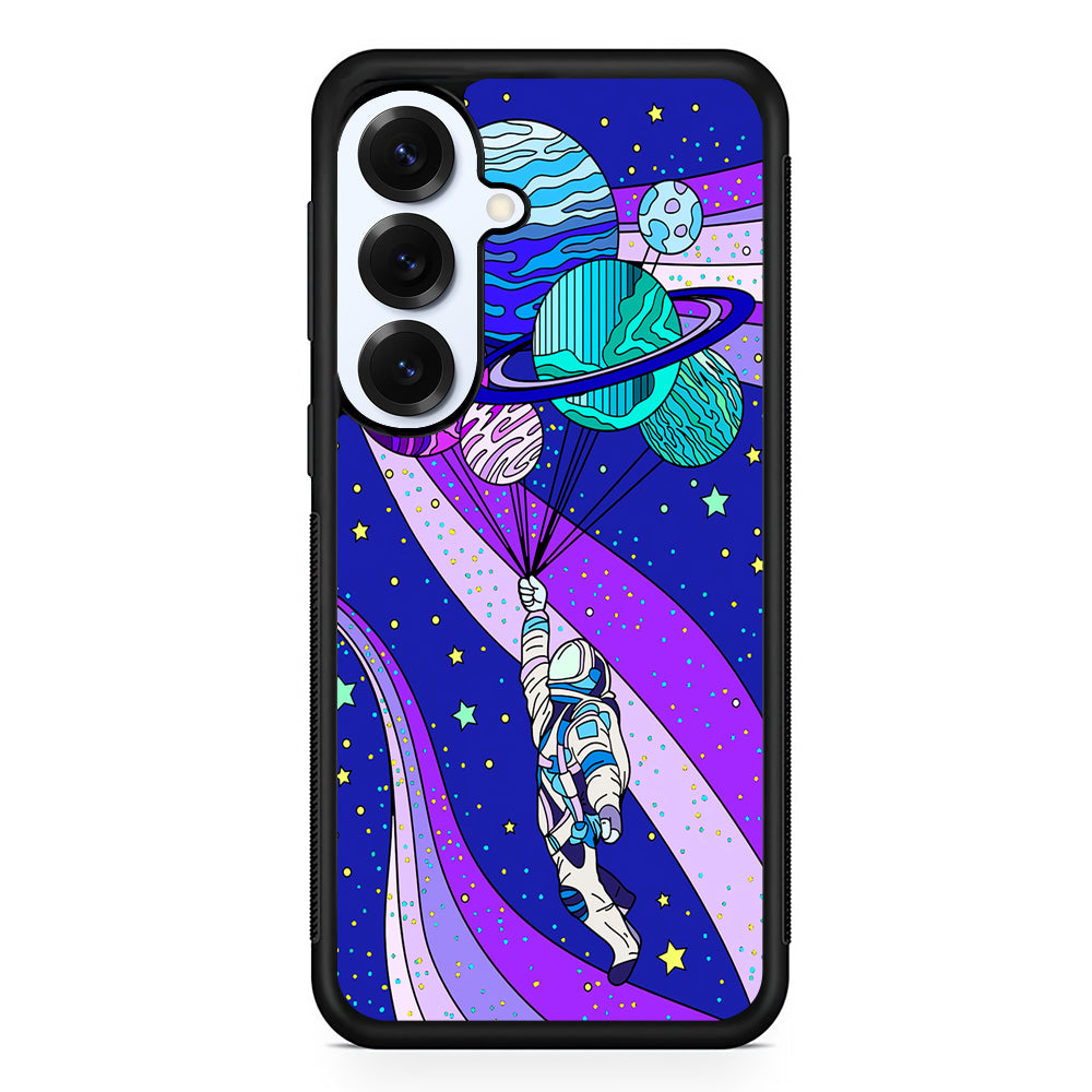 Astronaut Space Planetary Balloon Samsung Galaxy S25 Plus Case | Slim Rubber Cover for Samsung Galaxy S25 Plus