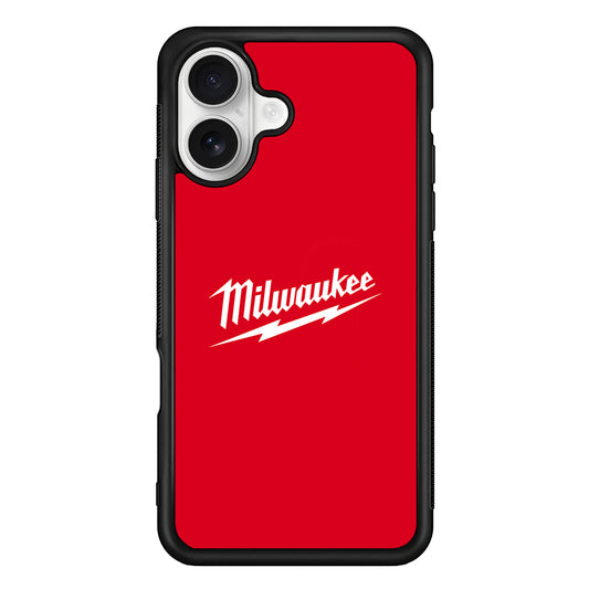 Milwaukee Tool Red Background iPhone 16 Plus Case | Slim Rubber Case for iPhone 16 Plus