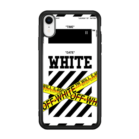 Off White Warning Line iPhone XR Case | Slim Rubber Case for iPhone XR