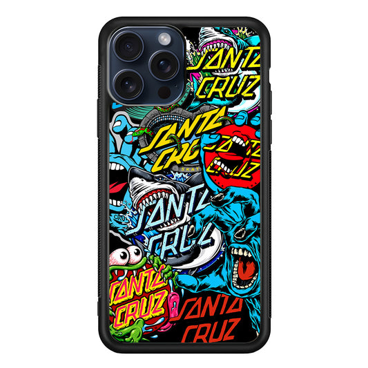 Santa Cruz Skateboard logo iPhone 15 Pro Max Case | Slim Rubber Case for iPhone 15 Pro Max