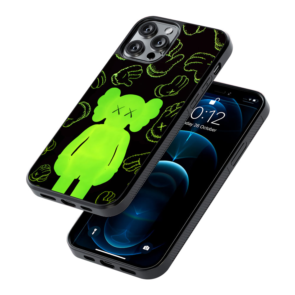 Kaws Doll Glowing Green 2D Rubber Phone Case | Durable Phone Case