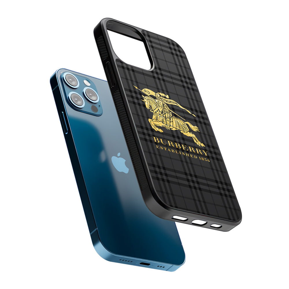 Burberry Simple Dark Grey 2D Rubber Phone Case | Durable Phone Case