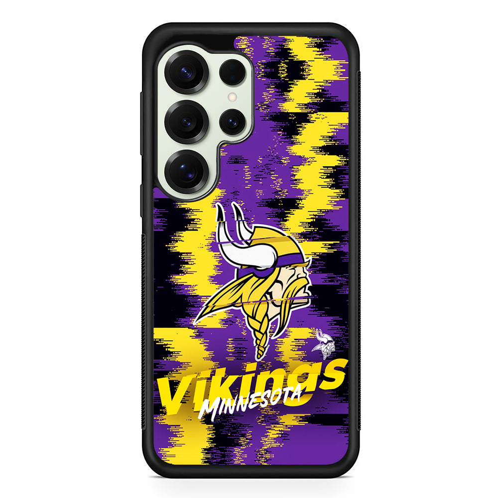 Minnesota Vikings Abstract Color Samsung Galaxy S25 Ultra Case | Durable Rubber Case for Samsung Galaxy S25 Ultra