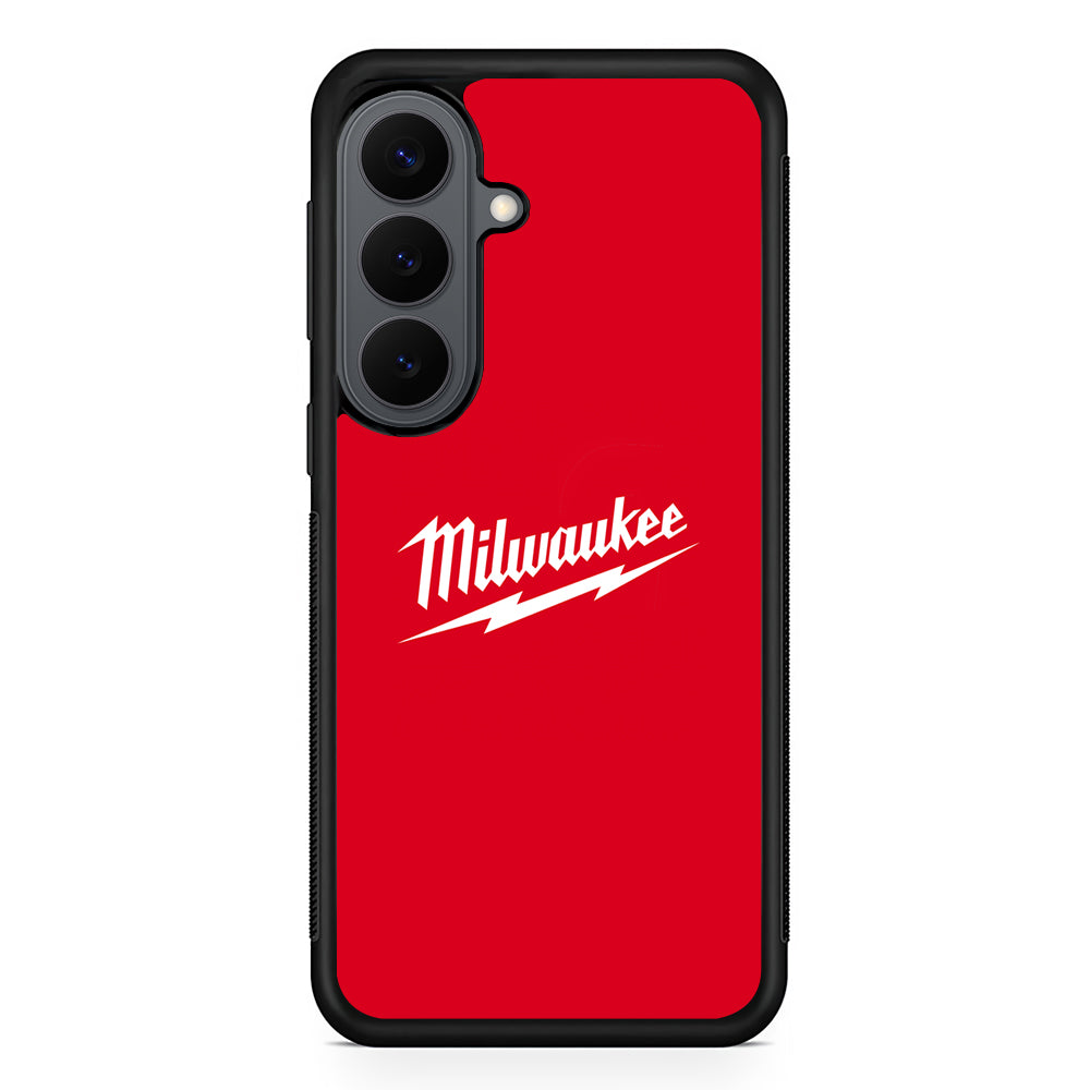 Milwaukee Tool Red Background Samsung Galaxy S26 Plus Case | Slim Rubber Case for Samsung Galaxy S26 Plus