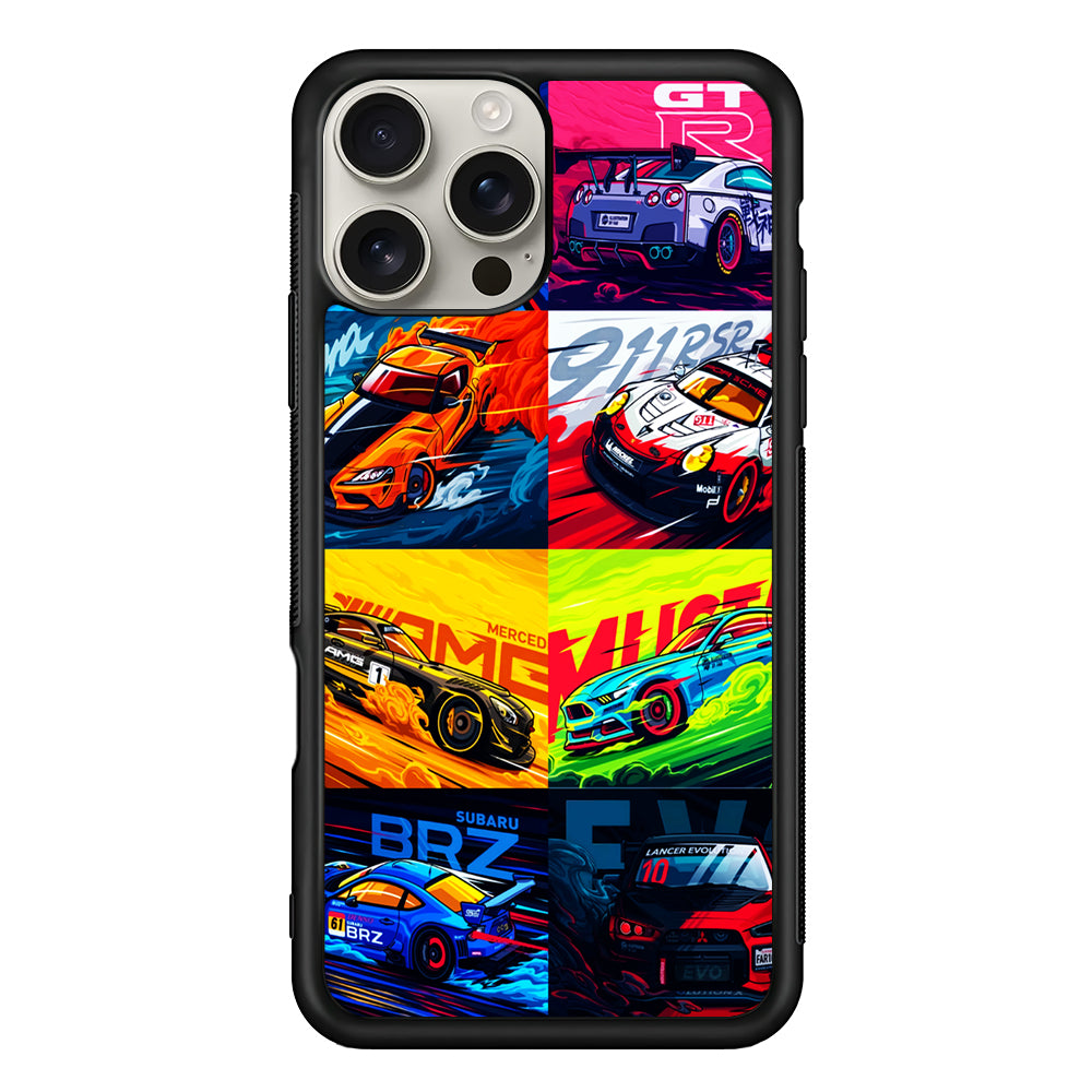 Sports Car Collection Art iPhone 16 Pro Max Case | Stylish Protective Case for iPhone 16 Pro Max