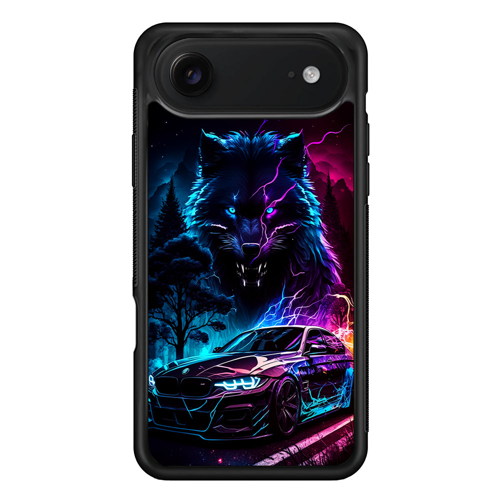 Neon Wolf and Car Northern iPhone 17 Air Case | Protective Case for iPhone 17 Air