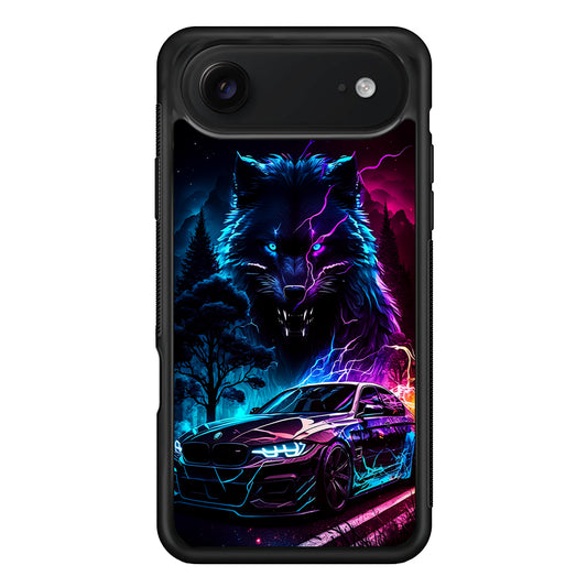 Neon Wolf and Car Northern iPhone 17 Air Case | Protective Case for iPhone 17 Air