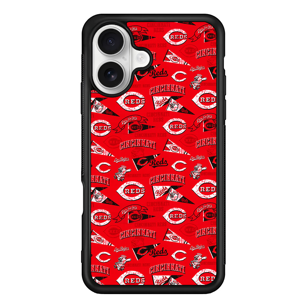 Cincinnati Reds Vintage iPhone 16 Plus Case | Durable Protective Rubber Cover