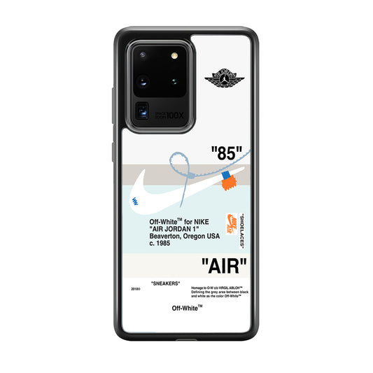 Off White x Nike Air Jordan Natural Samsung Galaxy S20 Ultra Case | Slim Rubber Case for Samsung Galaxy S20 Ultra