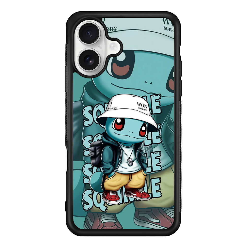 Pokemon Squirtle Cool Style iPhone 16 Plus Case | Durable Protective Rubber Cover
