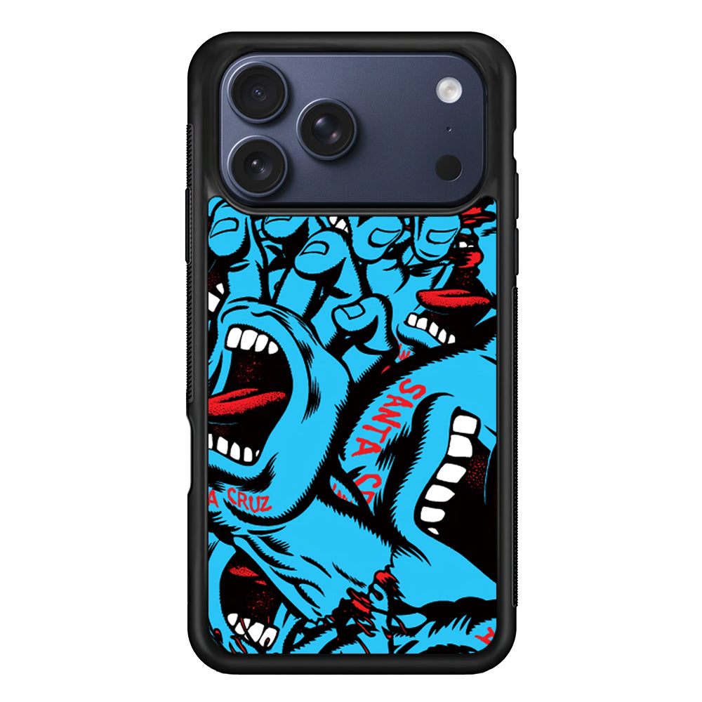 Santa Cruz Skateboard Pattern iPhone 17 Pro Max Case | Slim Rubber Case for iPhone 17 Pro Max