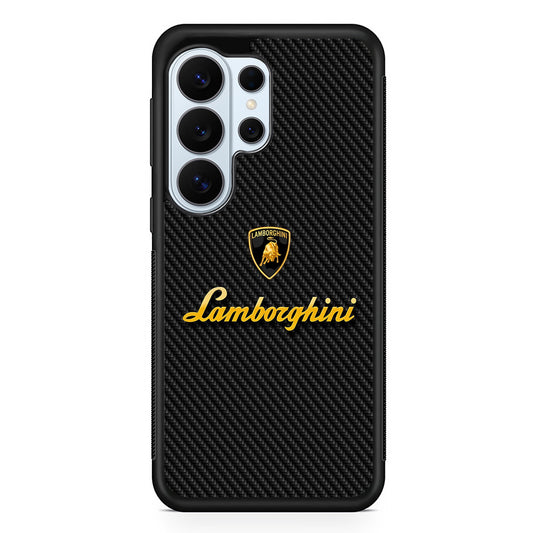 Lamborghini Black Carbon Logo Samsung Galaxy S26 Ultra Case | Protective Phone Cover