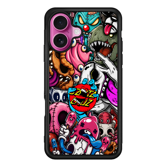 Santa Cruz Skateboard Nightmare iPhone 17 Case | Slim Rubber Case for iPhone 17
