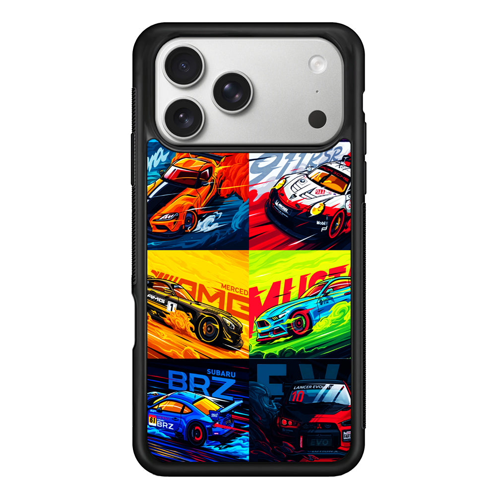 Sports Car Collection Art iPhone 17 Pro Case | Slim Rubber Case for iPhone 17 Pro