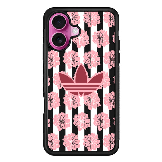 Adidas Pink Flowers iPhone 17 Case - Slim Rubber Case for iPhone 17