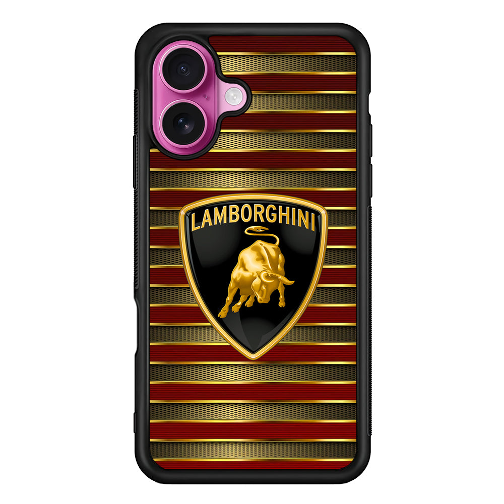 Lamborghini Red Gold Luxury iPhone 17 Case | Slim Rubber Case for iPhone 17