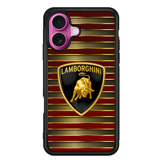 Lamborghini Red Gold Luxury iPhone 17 Case | Slim Rubber Case for iPhone 17