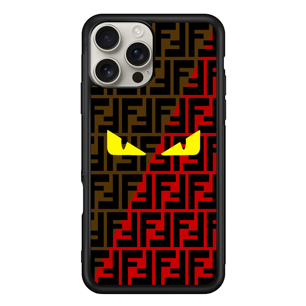 Fendi Choco Red iPhone 16 Pro Max Case | Slim Rubber Case for iPhone 16 Pro Max