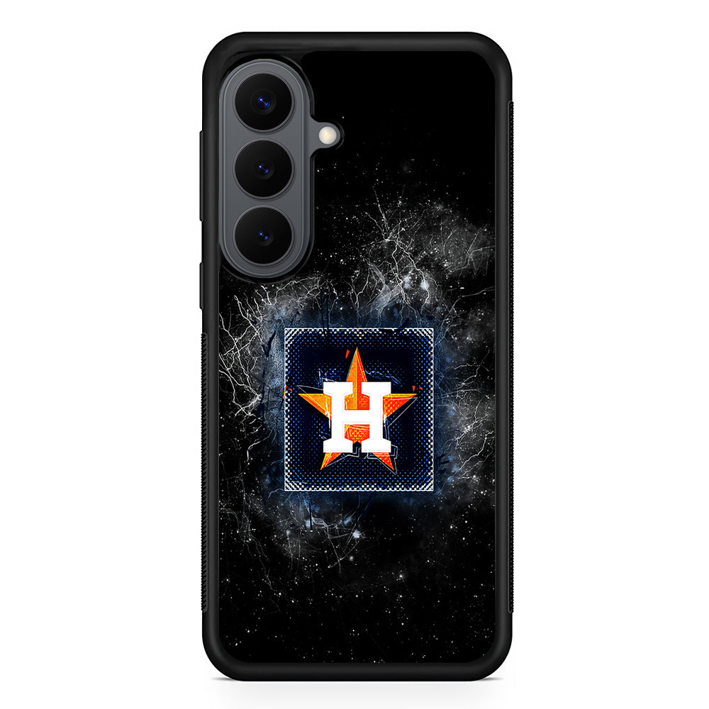 Houston Astros Abstract Samsung Galaxy S26 Plus Case | Slim Rubber Case for Samsung Galaxy S26 Plus