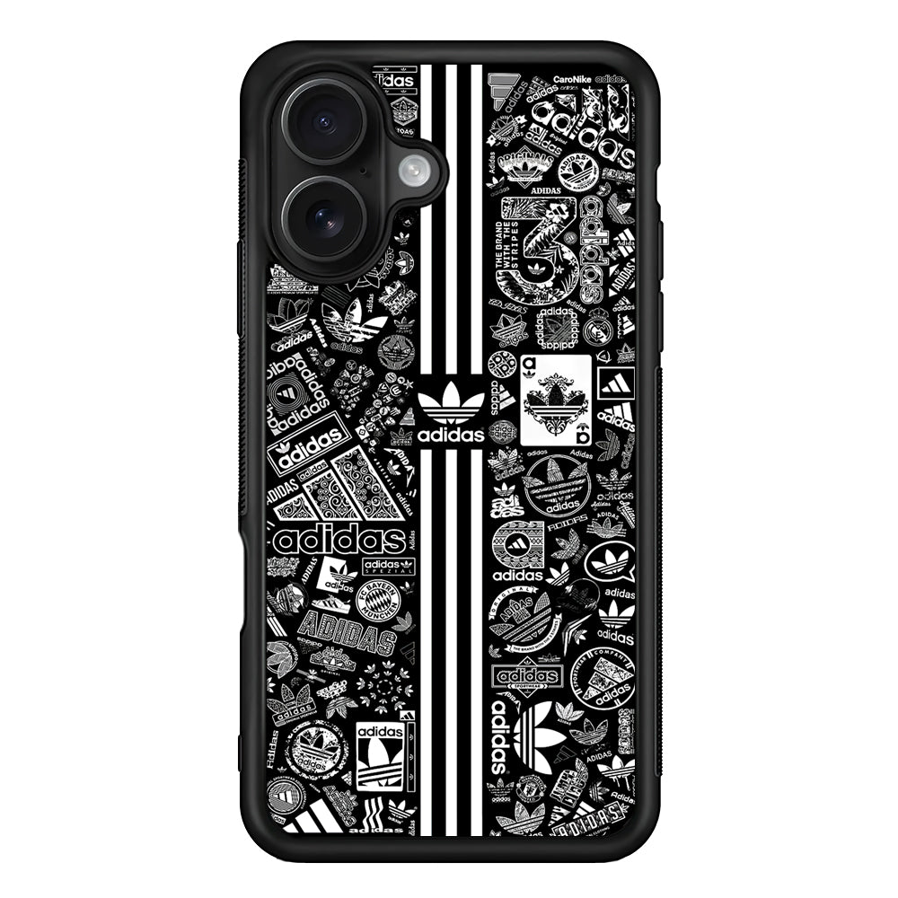Adidas Collection Black White iPhone 16 Case - Oxvistore