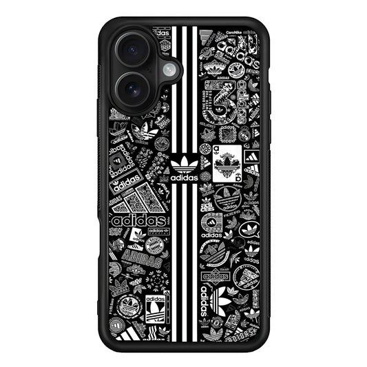 Adidas Collection Black White iPhone 16 Case - Oxvistore
