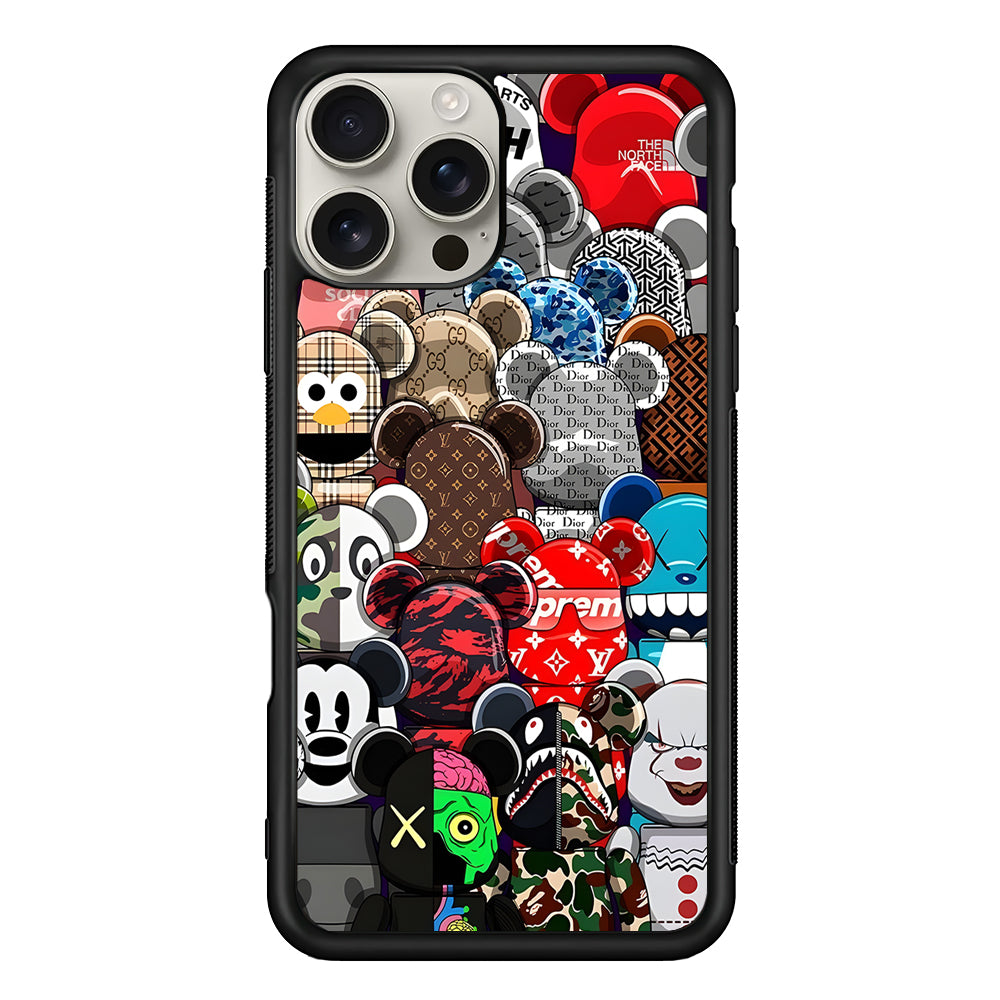 Bearbrick Iconic Brand Design iPhone 16 Pro Max Case | Slim Rubber Case for iPhone 16 Pro Max