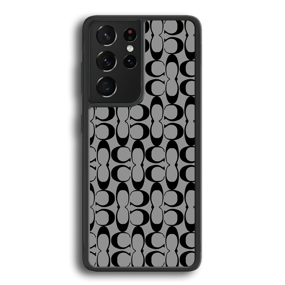 Coach Black Grey Samsung Galaxy S24 Ultra Case | Slim Rubber Case for Samsung Galaxy S24 Ultra