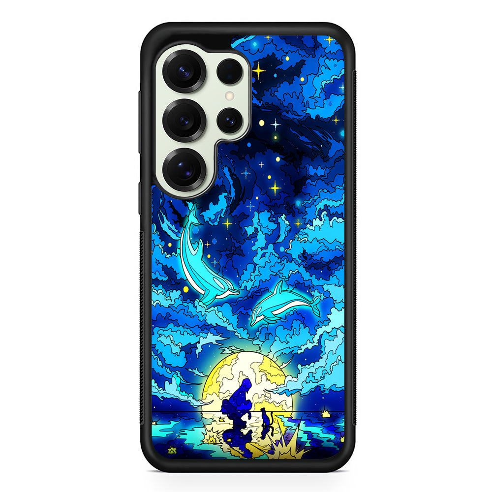 Whales Swimming in The Sky Samsung Galaxy S25 Ultra Case | Durable Rubber Case for Samsung Galaxy S25 Ultra