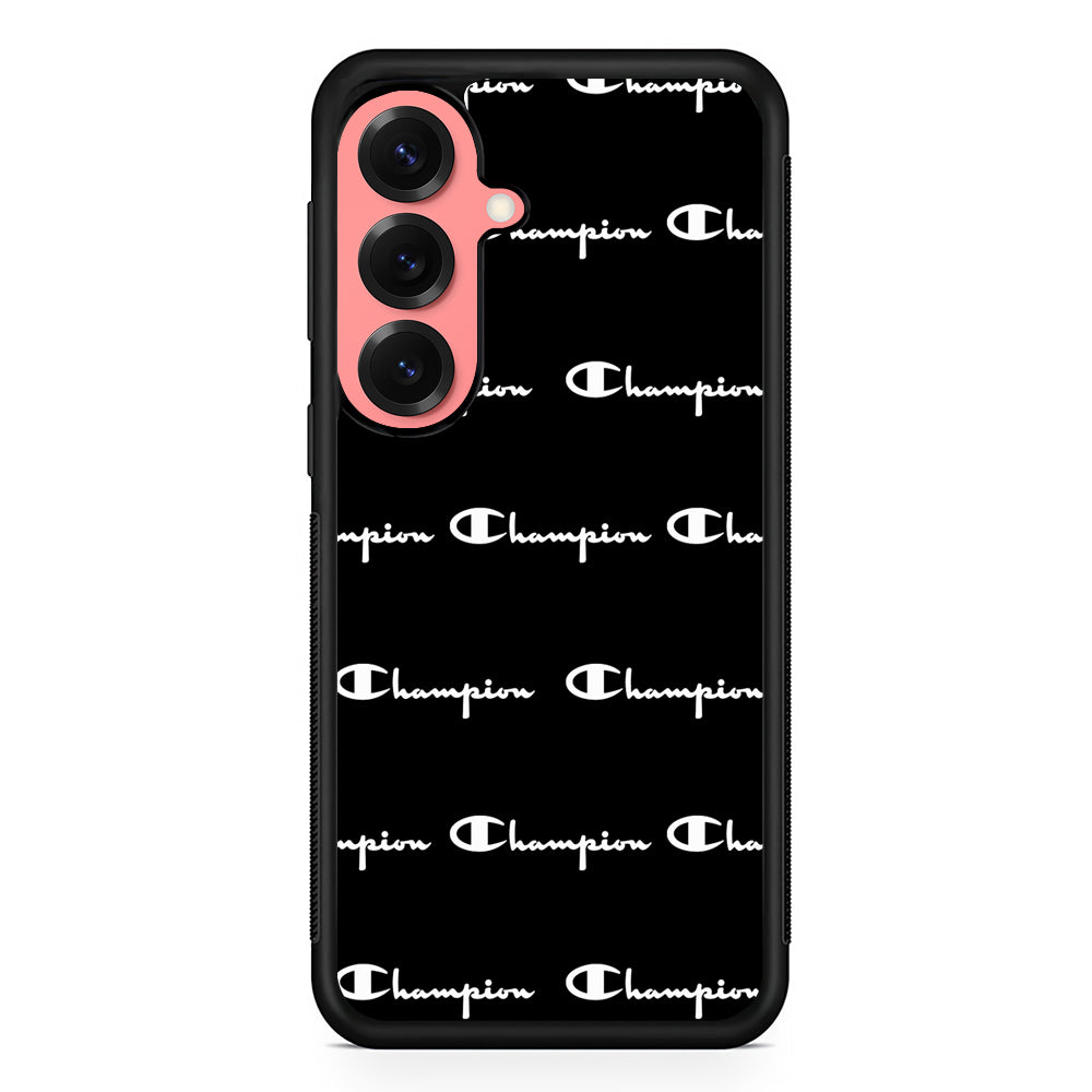 Champion Bland And White Samsung Galaxy S25 Case | Slim Rubber Case for Samsung Galaxy S25
