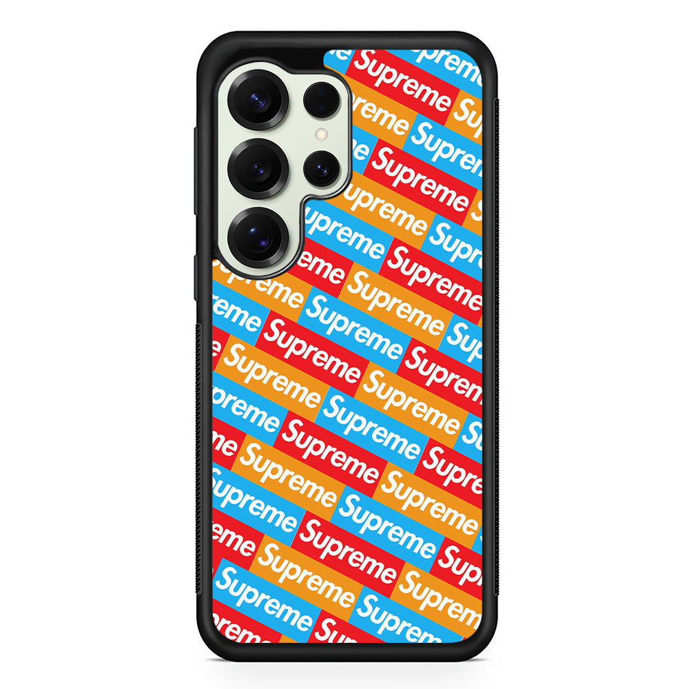 Supreme Colorful Samsung Galaxy S25 Ultra Case | Slim Rubber Case for Samsung Galaxy S25 Ultra